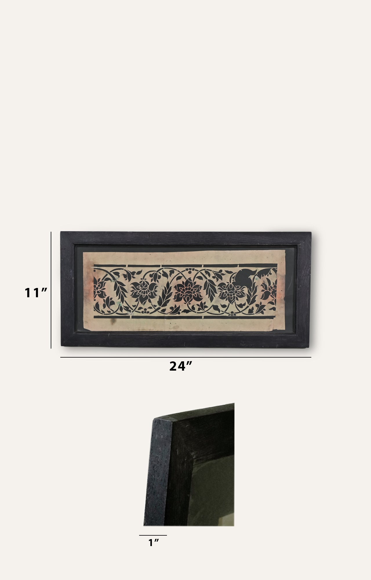 Floral Handmade paper stencil (Framed)