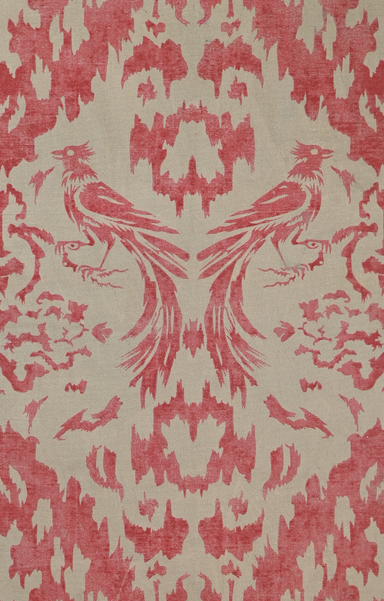 Soaring Crane Dhurrie Rug in Red