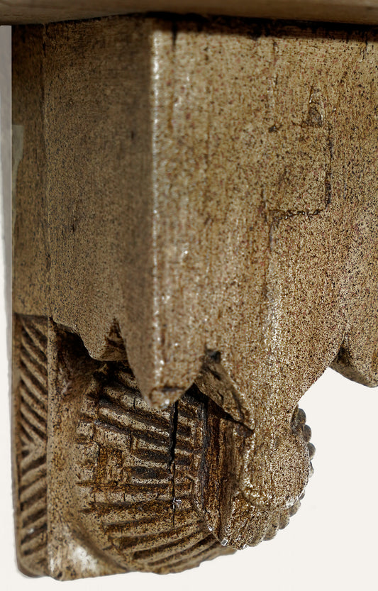 Hand-Carved Wooden Corbel Wall Bracket