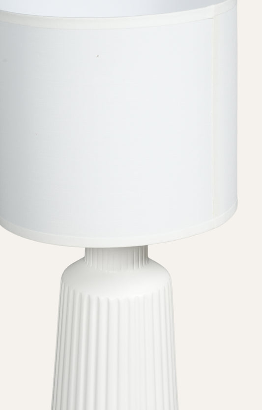 Matte White Fluted Ceramic Table Lamp