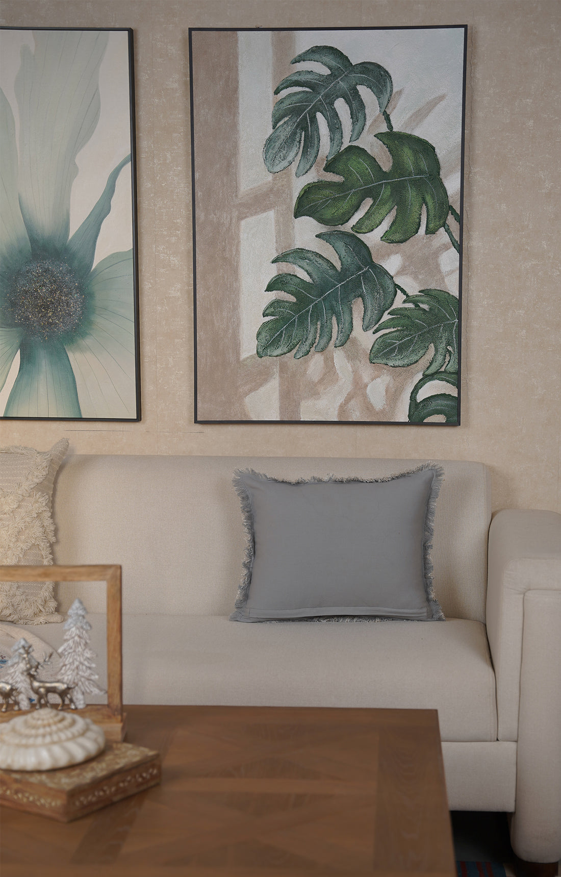 Indigo Wave Linen Cushion Cover