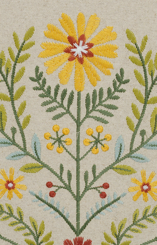 Floral Embroidery Art with Frame