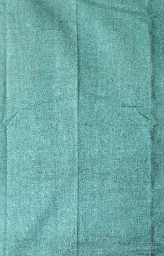 Teal Floral Border Cotton Tablecloth
