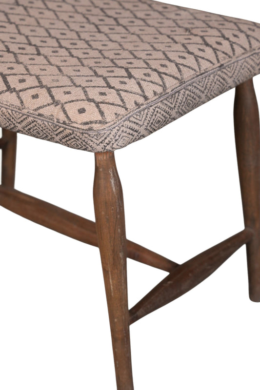 Hand Woven Dhurrie Upholstered Stool