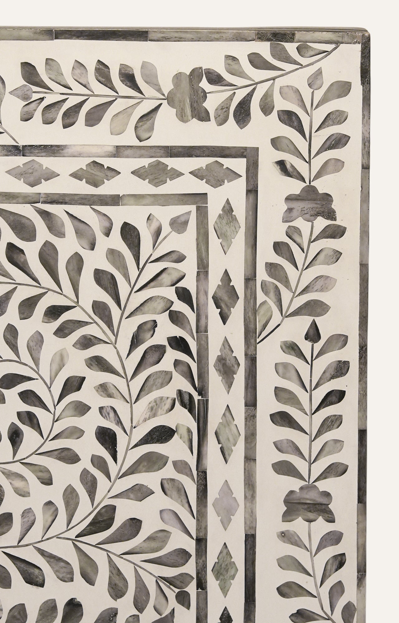 Ornate Bone Inlay Headboard Bed