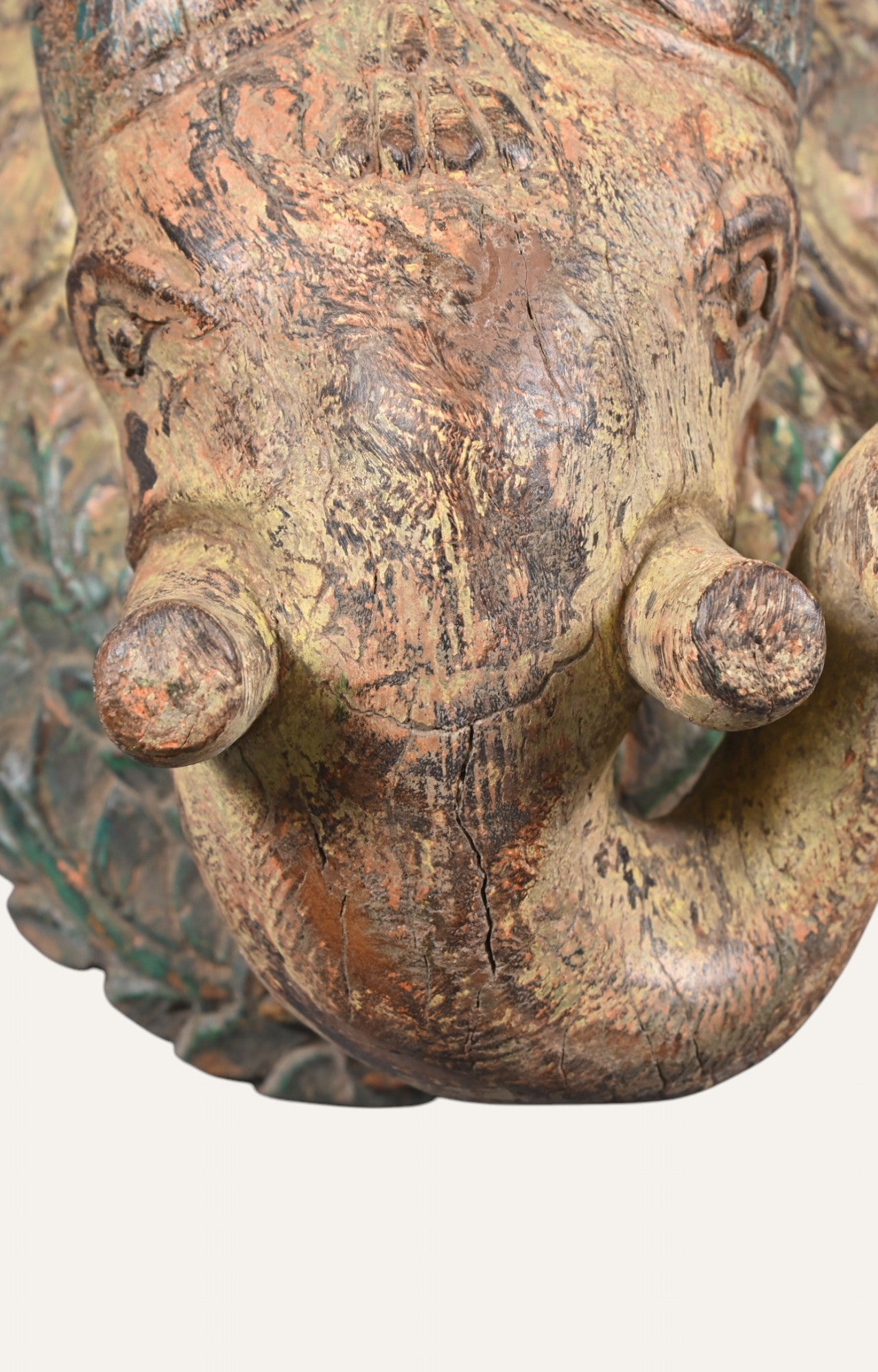 Abstract Hand-Carved Wooden Wall Mask