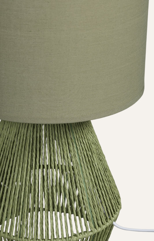 Sage Green Woven Rope Table Lamp