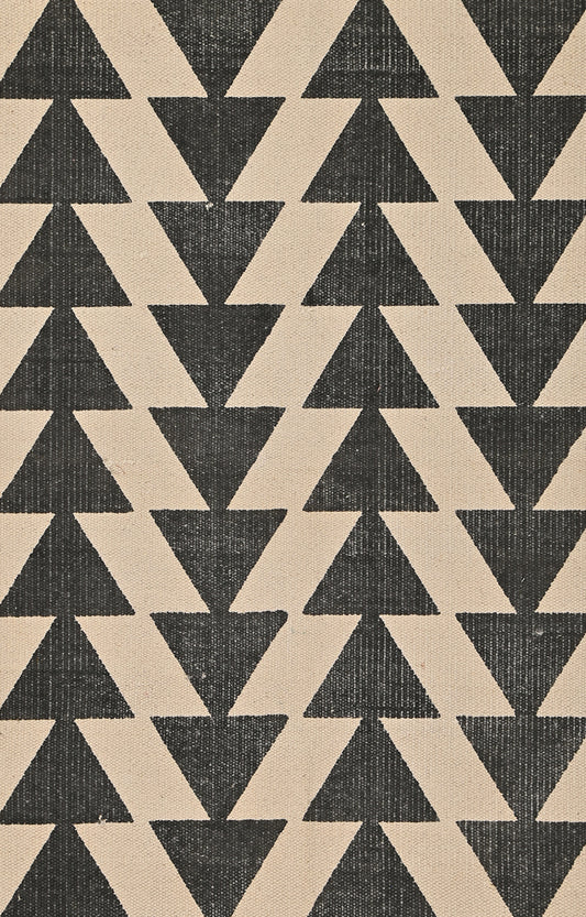Monochrome Chevron Cotton Rug