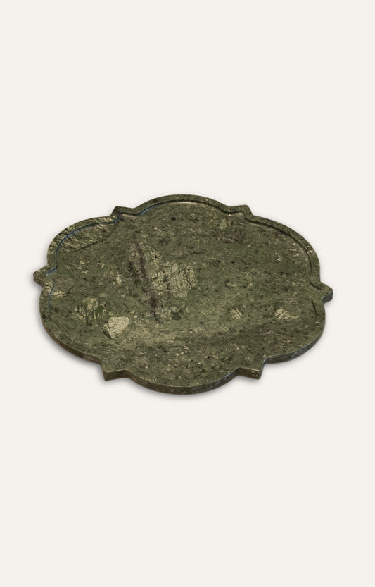 Verdure Green Marble Platter Set (Set of 3)