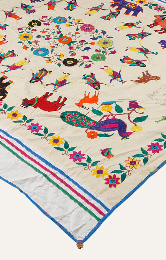 Tribal Embroidered Gujarati Wall Hanging Textile