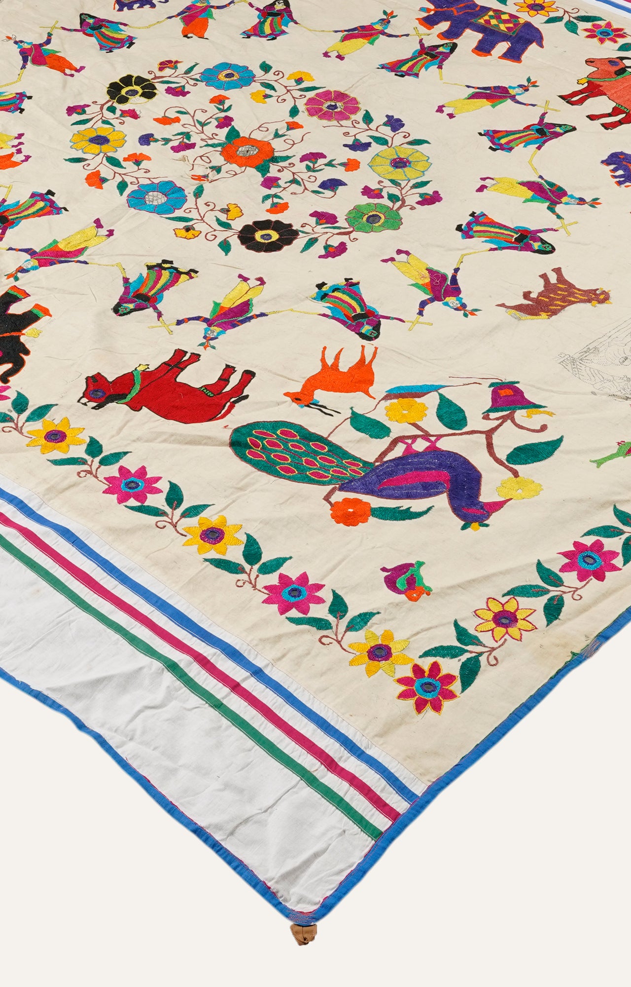 Tribal Embroidered Gujarati Wall Hanging Textile