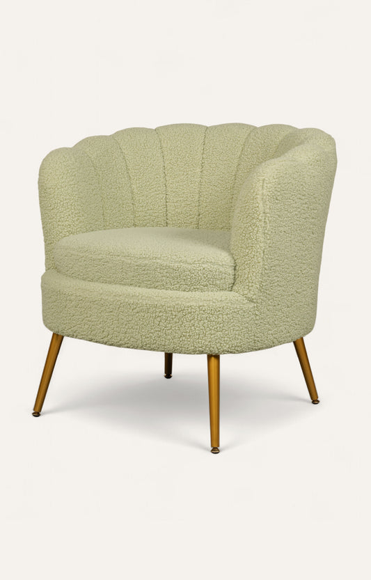 Scalloped Shell Accent Chair in Bouclé
