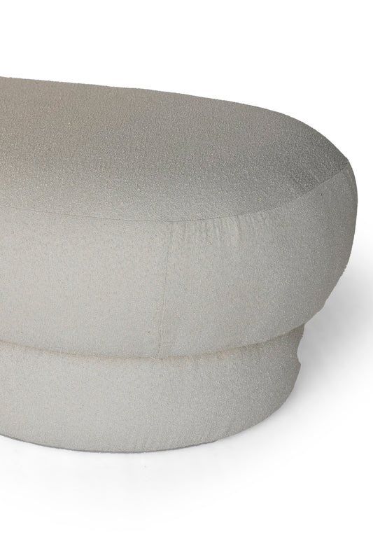 Wave Ivory Curved Ottoman