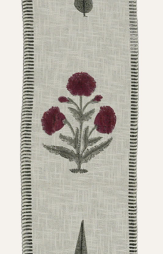 Trails of Blossom: Floral Block Print Table Runner