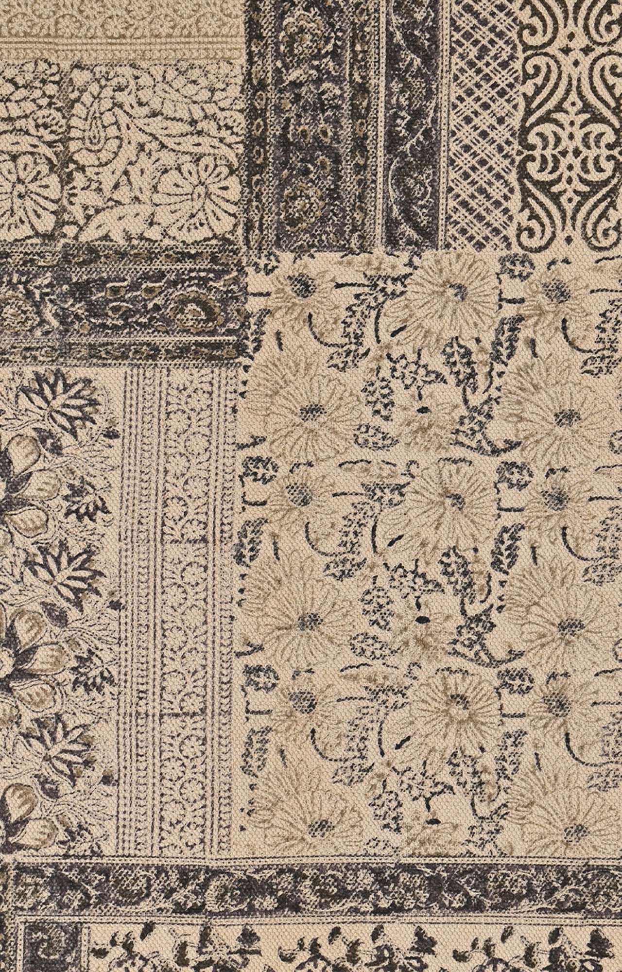 Patch Block-Printed Cotton Rug