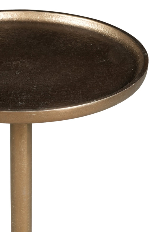 Modern Brass Pedestal Table with Open Ring Base
