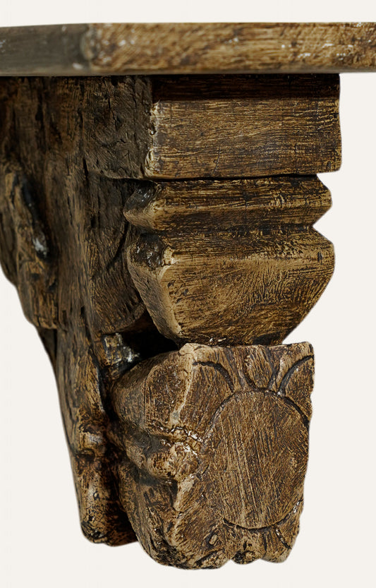 Hand Carved Wooden Wall Bracket