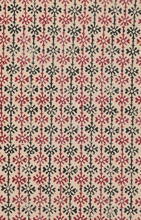 Starburst Motif Block-Printed Rug