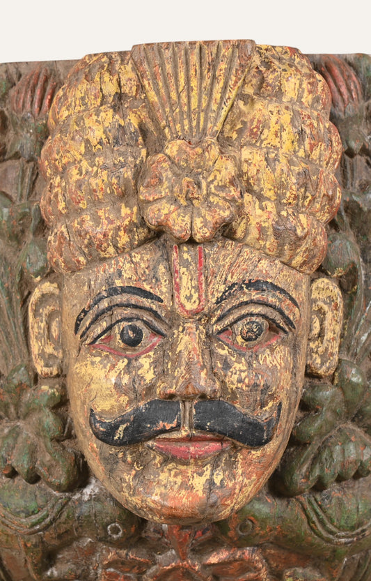 Traditional Hand-Carved Wooden Wall Mask