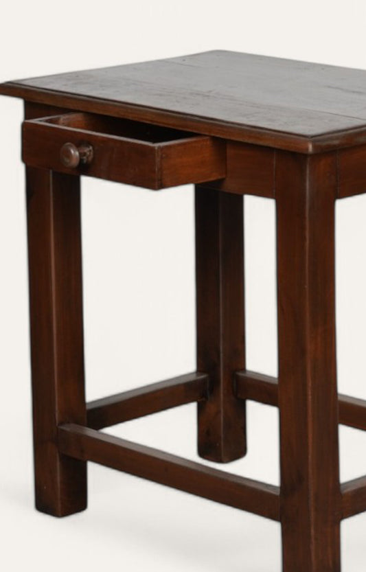 Classic Wooden Side Table with Storage Drawer