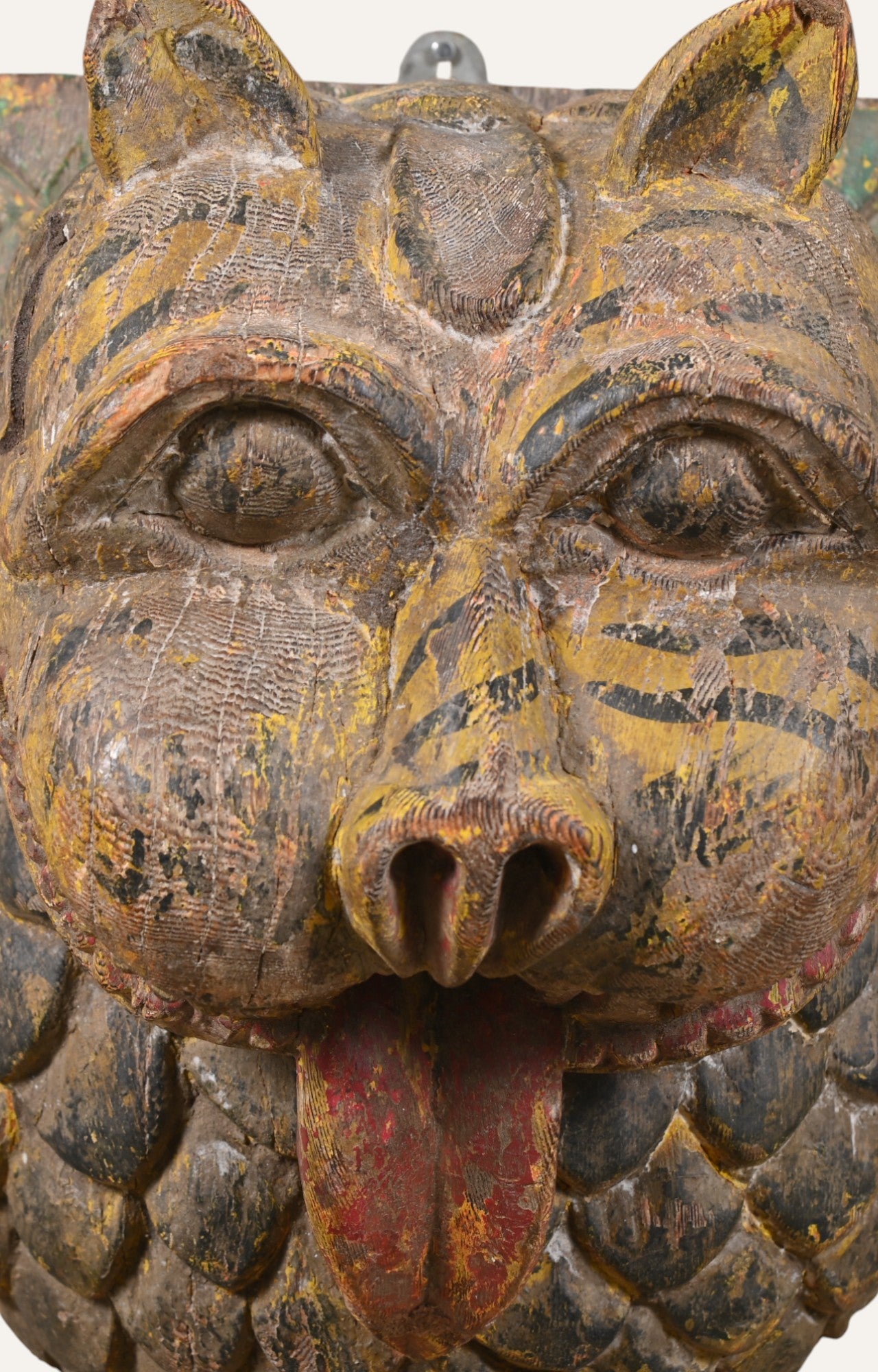 Traditional Wooden Tiger Wall Mask
