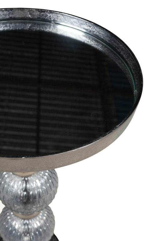 Art Deco Silver and Glass Orb Accent Table