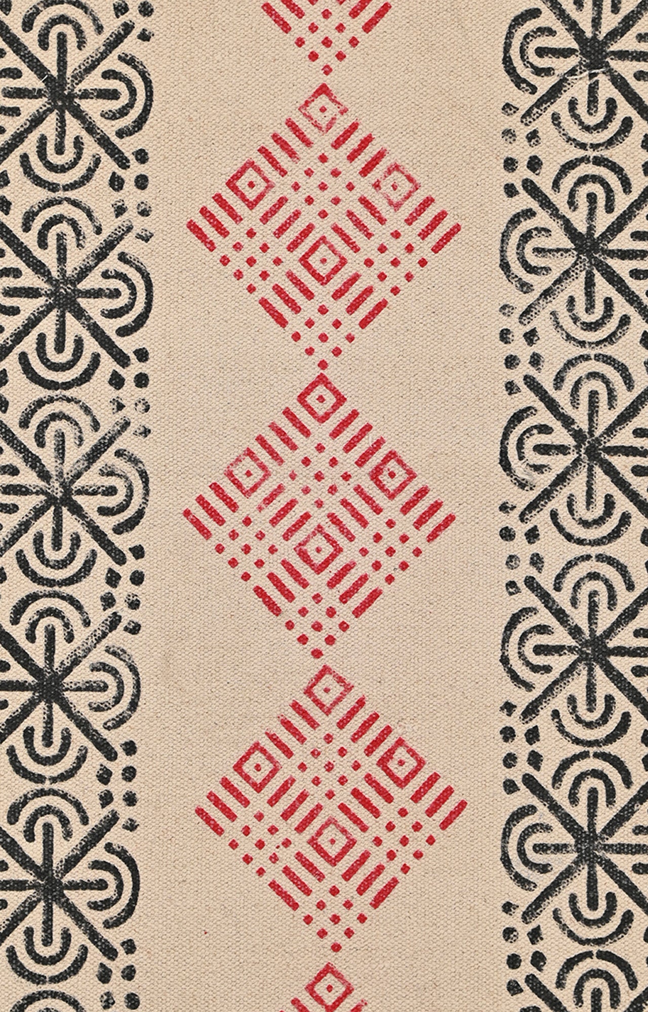 Vibrant Geometric Folk Motif Cotton Rug