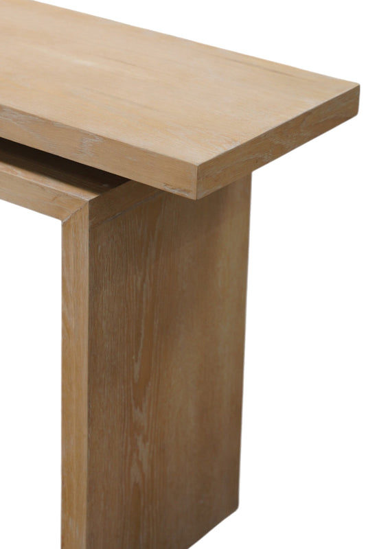 Floating Top Oak Console Table