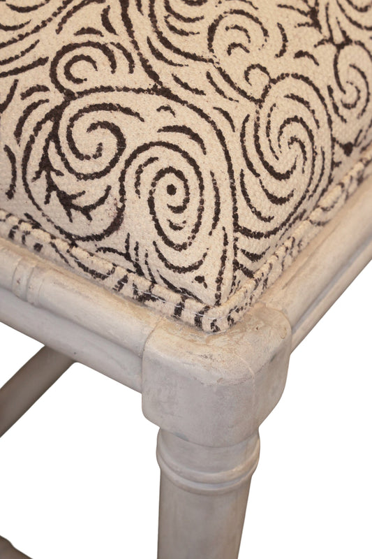 Upholstered Bamboo Stool