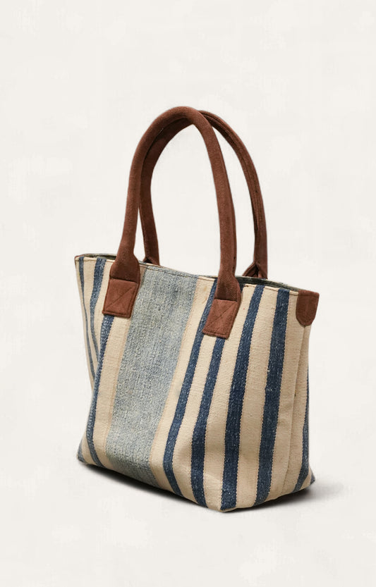 Striped Handwoven Cotton Tote Bag