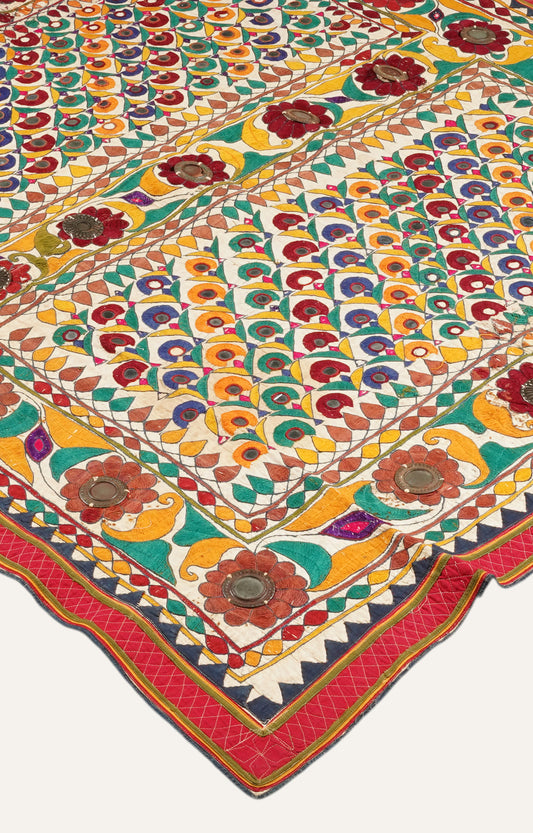 Mirrored Saurashtra Embroidered Textile Wall Hanging