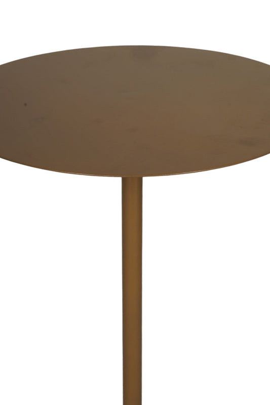 Sleek Golden Circular Accent Peg Table