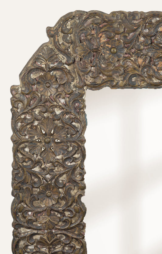Verdant opulence carved mirror