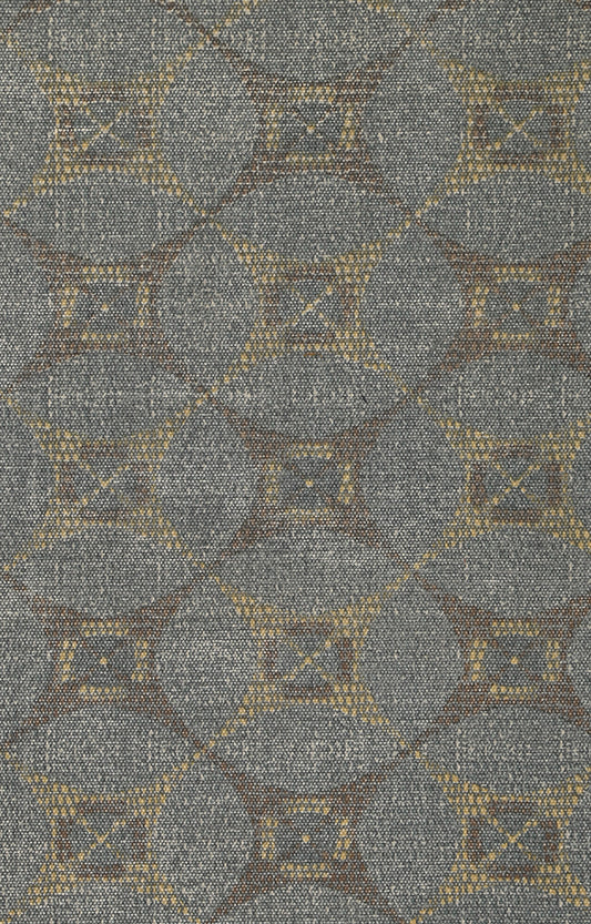 Grey & Ochre Medallion Cotton Rug