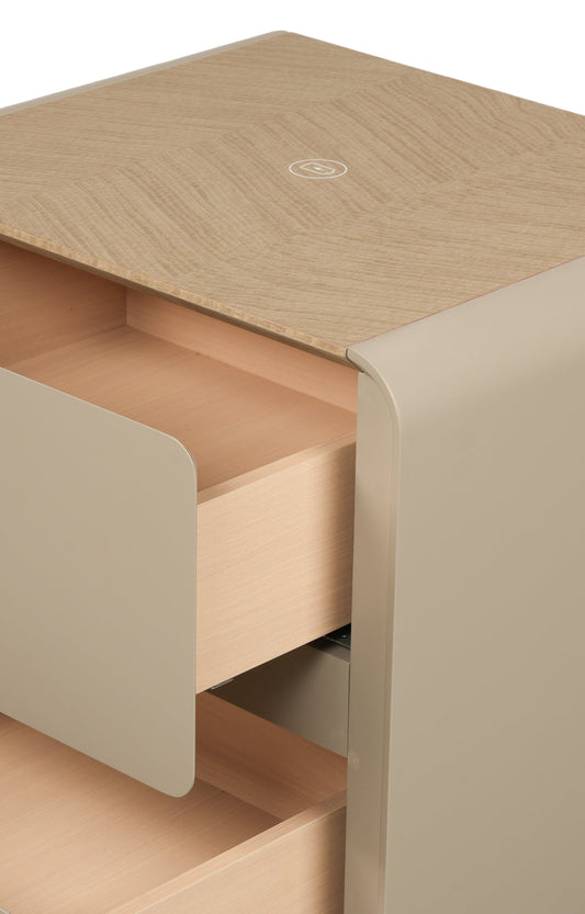 Modern Minimalist Taupe Nightstand