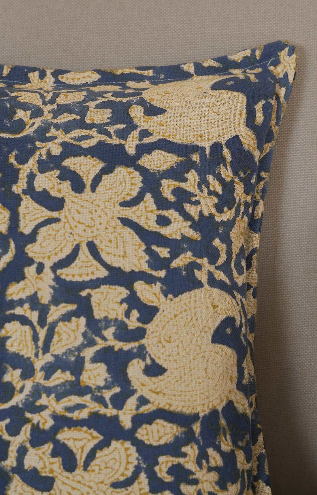 Antique Blue Jacobean Cushion Cover