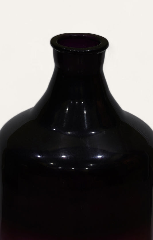 Plum Purple Bottle-Shaped Glass Vase