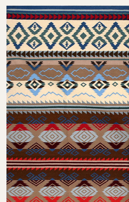 Southwestern Multicolor Tribal Stripe Rug