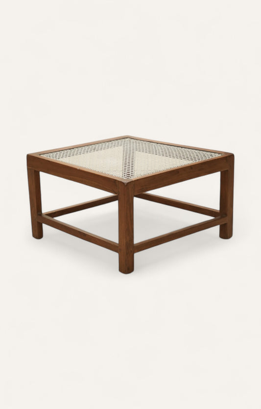 Colonial Wooden Coffee Table with Cane Top