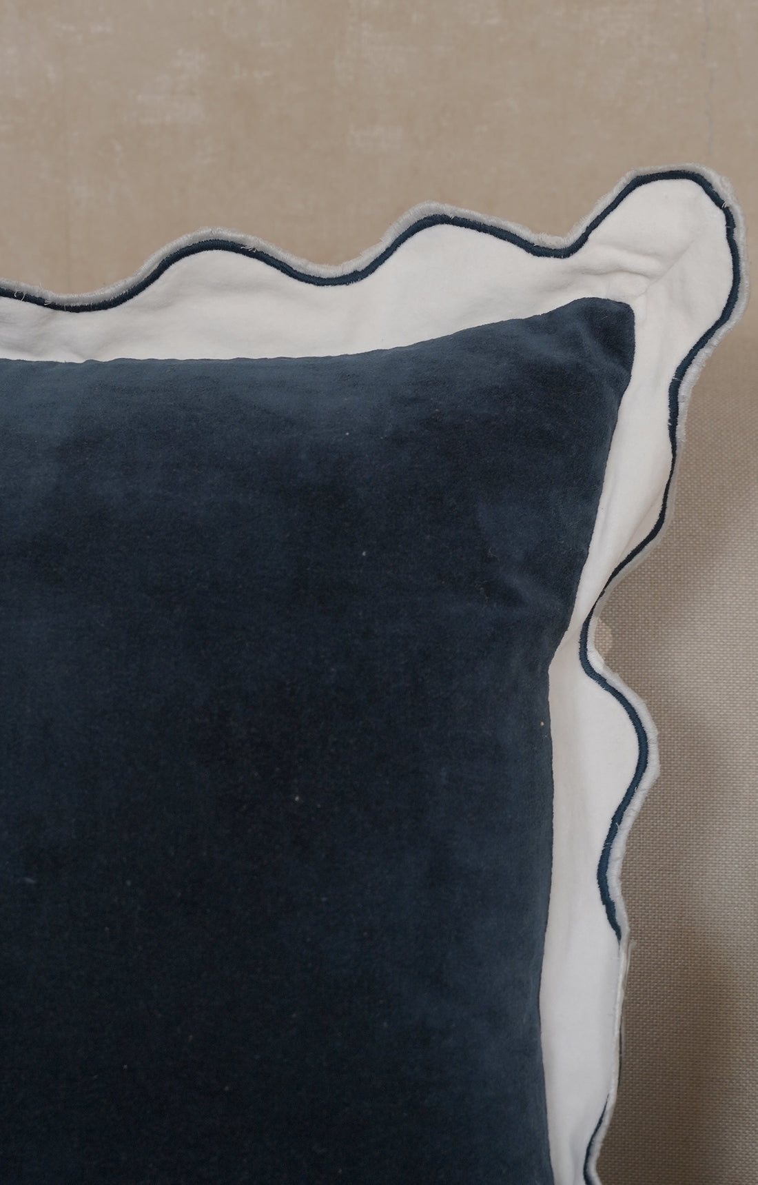 Midnight Velvet Frill Cushion Cover