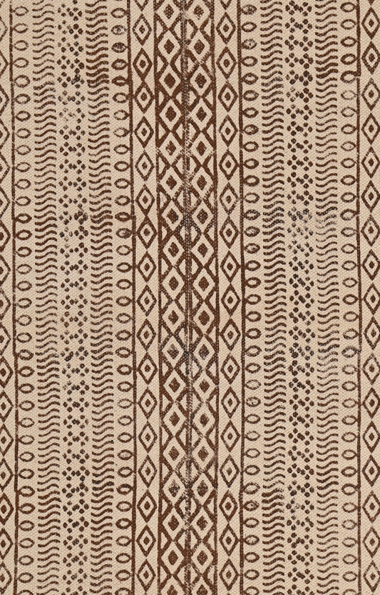 Tribal Panels Block-Printed Cotton Rug