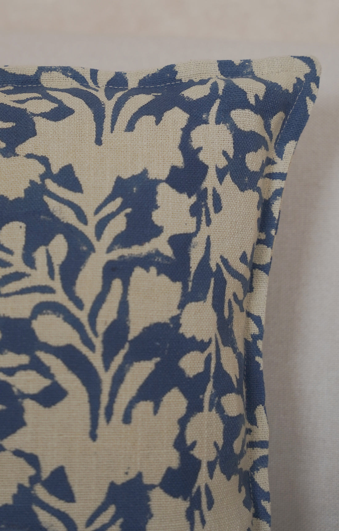Indigo Leaf Cotton Cushion Cover