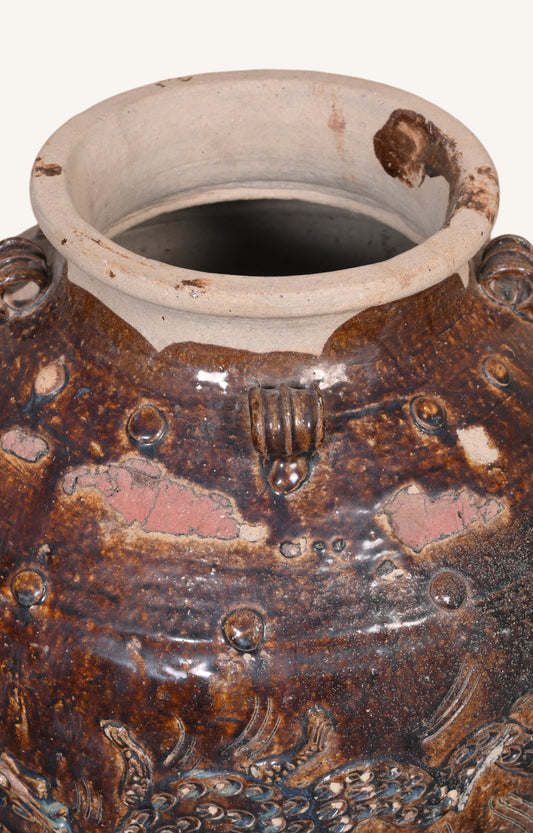 Antique Chinese Stoneware Martaban Jar