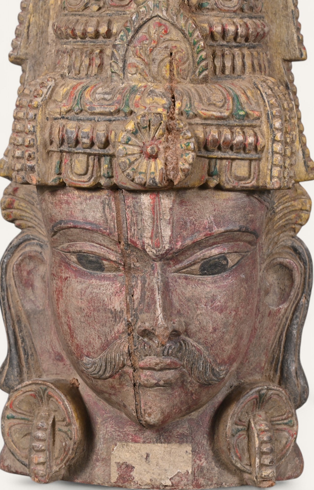 Traditional Hand-Carved Wooden Wall Mask