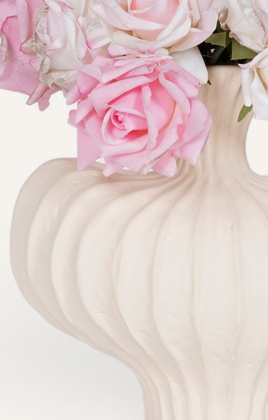 Off-White Swirl Accent Vase