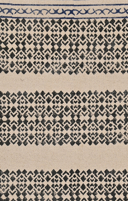 Indigo Stripe Band Cotton Rug