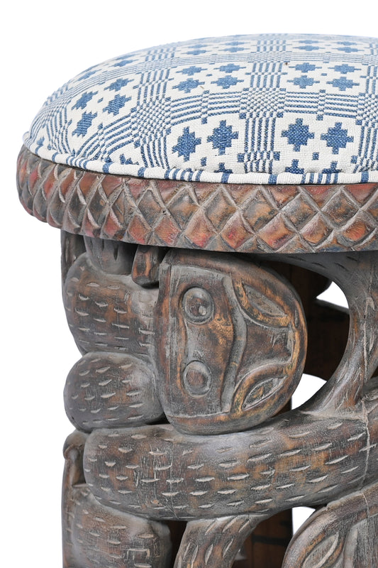 African Tribal Stool - Warm