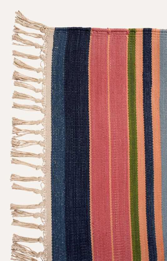 Handwoven Arch Motif Prayer-Style Rug with Tassels