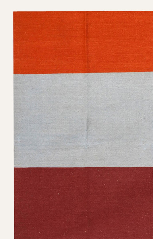 Hand Knotted Striped woolen kilim Rug