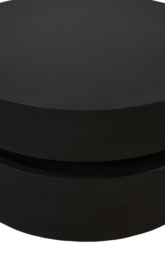 Two-Tier Disc Coffee Table in Black Oak Veneer